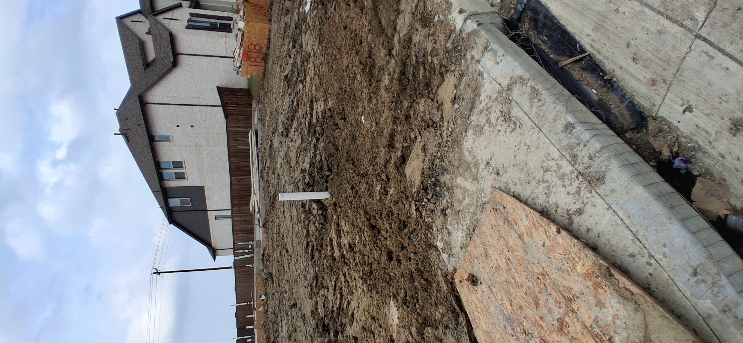 Excavator digging foundation